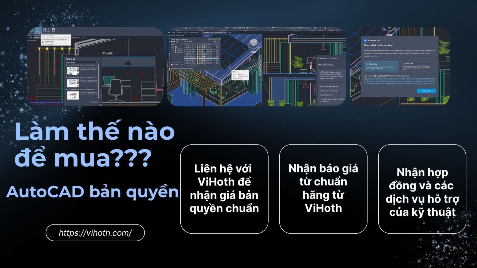 Mua AutoCAD bản quyền liên hệ ViHoth
